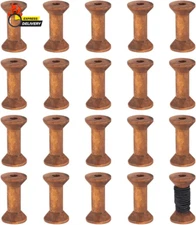 20Pcs Antique Wooden Empty Spools, 1.57"/ 40Mm Empty Thread Spools Wooden Ribbon