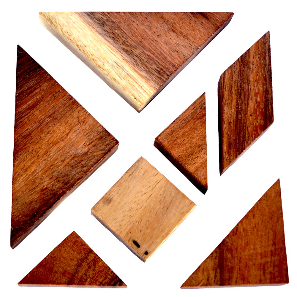 Heart Puzzle Box – Holz-Knobelspiel (Tangram) Mit Herzform & Vorlagen Für Weitere Figuren, Aus Nachhaltigem Samanea-Holz