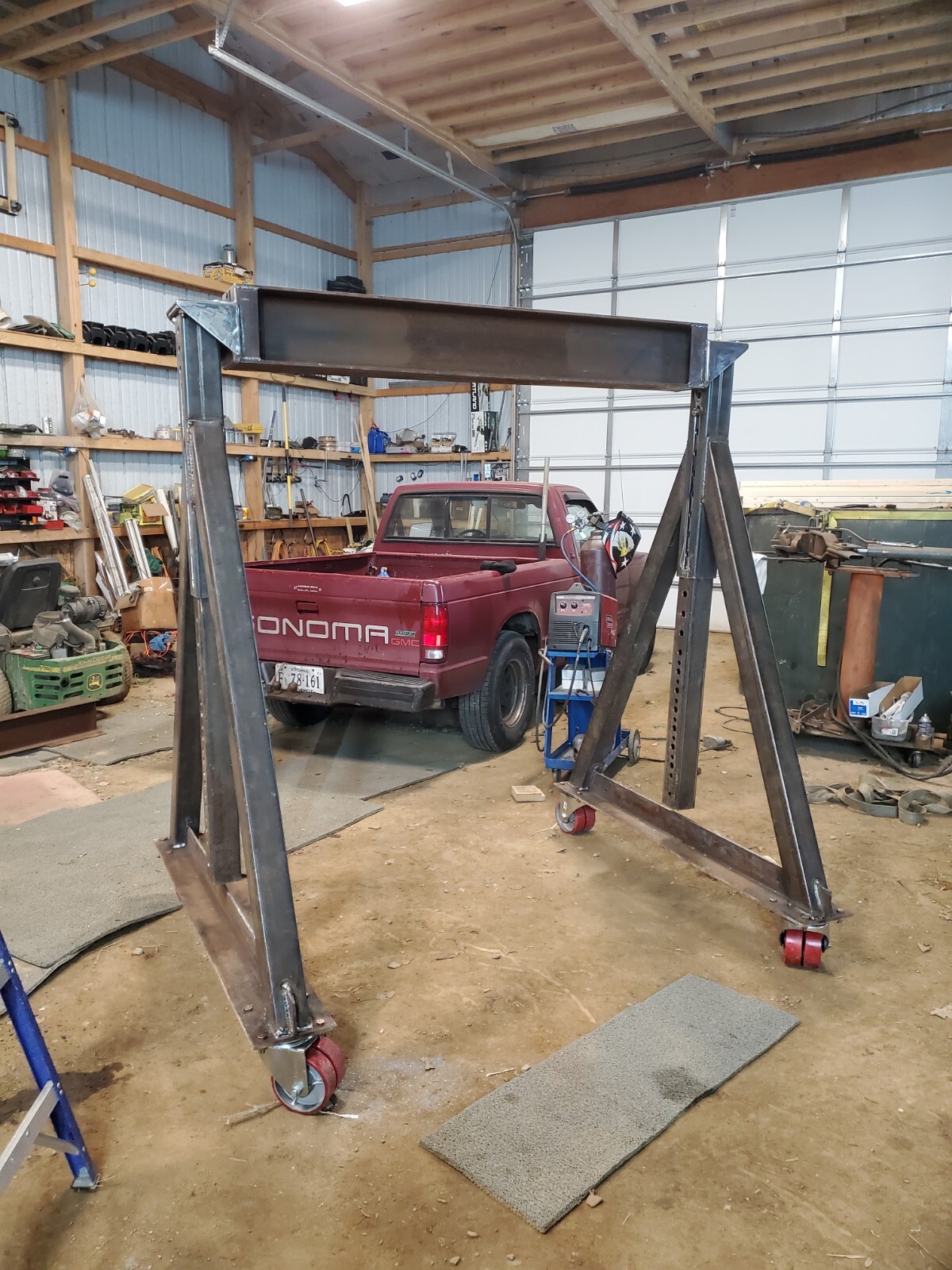 Compact 5 Ton Manual Adjustable Loaded Height Mobile Gantry Crane eBay