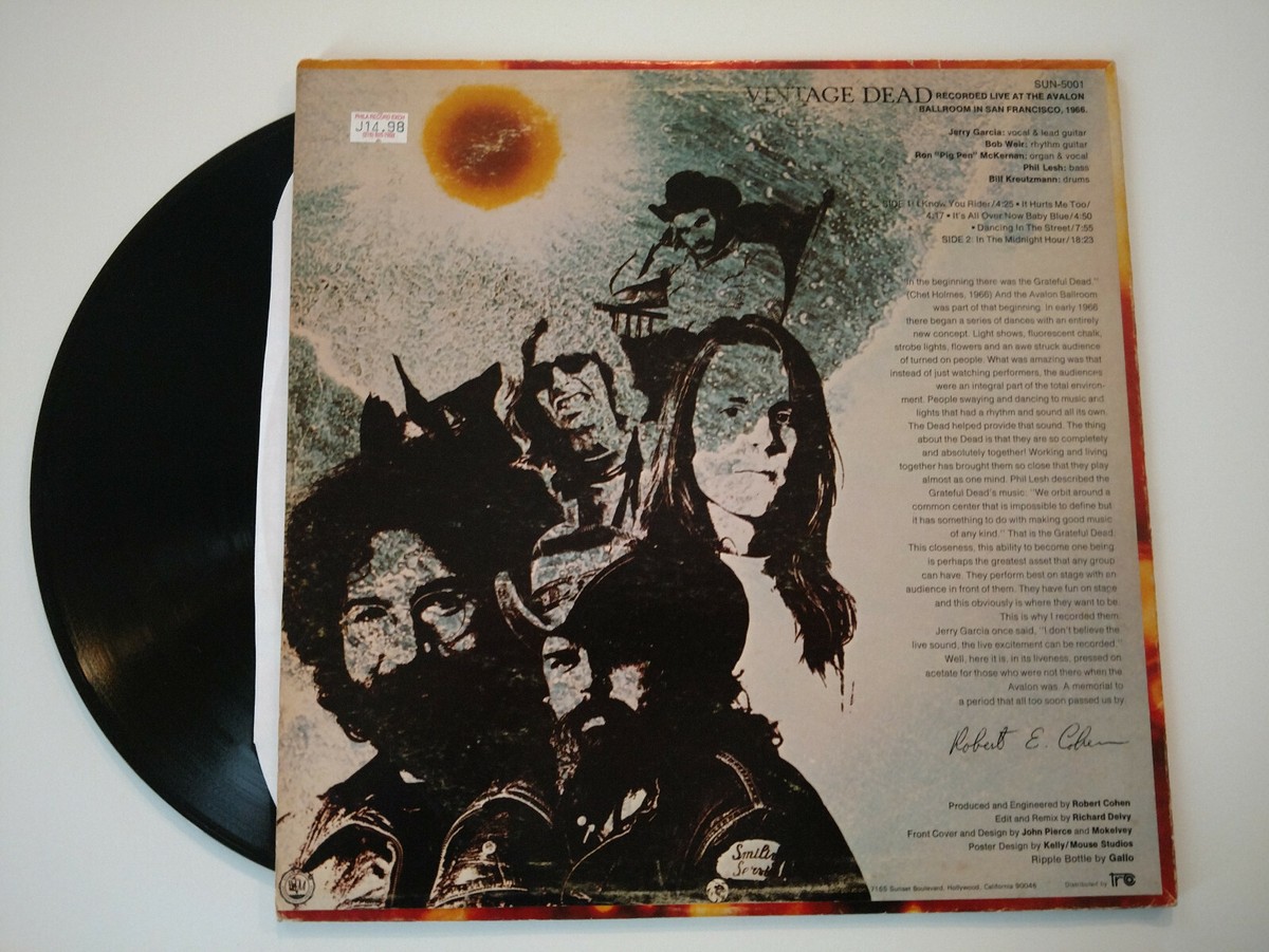 GRATEFUL DEAD LP VINTAGE DEAD 1970 SUNFLOWER SUN-5001 LIVE AVALON