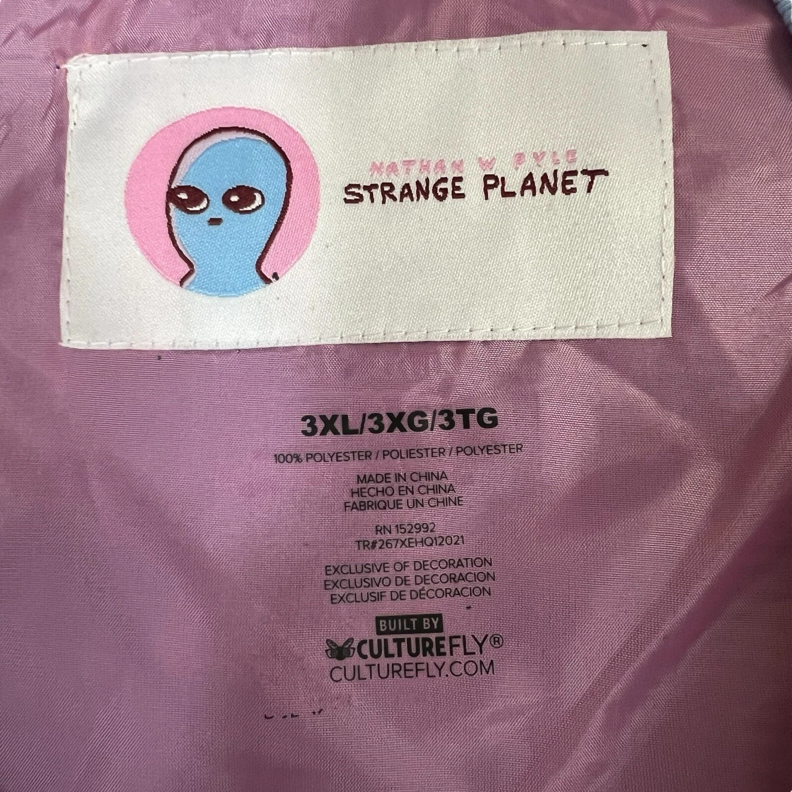 New Strange Planet Nathan Pyle Alien Bubbles Blue Windbreaker Bomber Jacket 3XL image 3