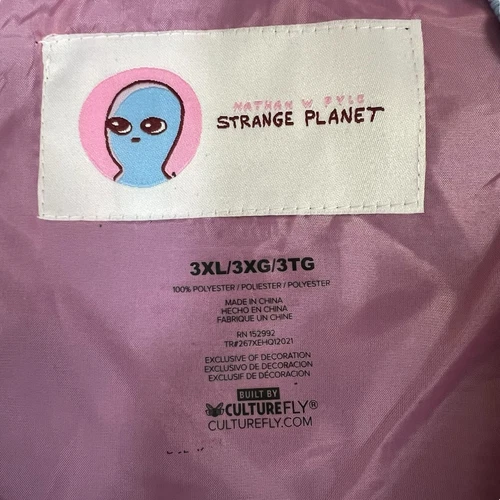 New Strange Planet Nathan Pyle Alien Bubbles Blue Windbreaker Bomber Jacket 3XL image 3