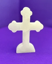 Vintage White Marble Free Standing Catholic Cross 6” SALE!