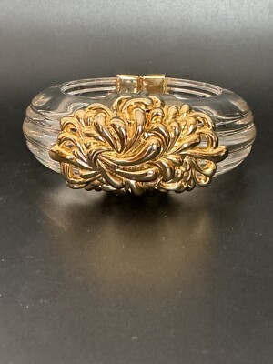 Vintage Inna Cytrine Paris Lucite and Gold Bangle – The  Vintage French Inna Citrine jeweled bracelet display picture 1