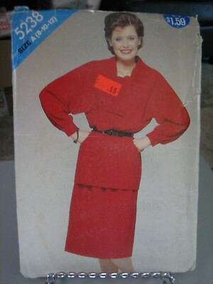 Butterick See & Sew 5238 Misses Top & Skirt Pattern - Size 8/10/12 Bust 31.5-34