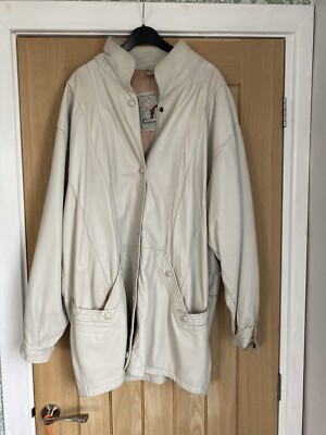 80s vintage leather coat Camanchi leathers London 16-18 gorgeous 
