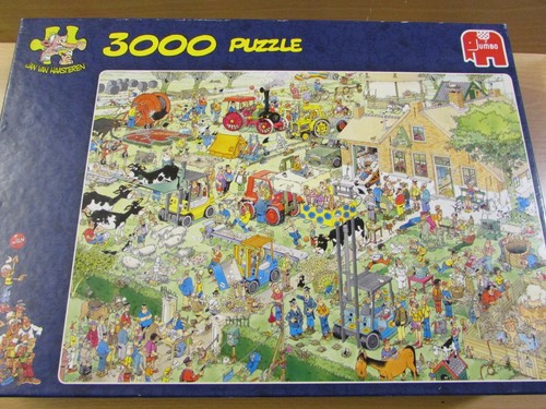 Komplett JUMBO Jan van Haasteren 3000 Teile BAUERNHOFBESUCH Puzzle JVH