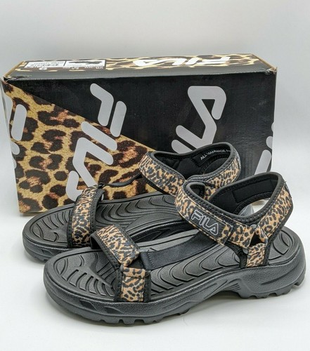 fila sandals leopard