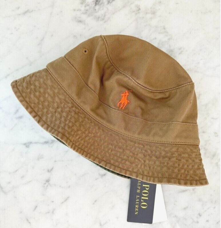Ralph Lauren Polo Sombrero Cubo Beige Caqui Tostado S M L XL Festival Vacaciones Playa £89