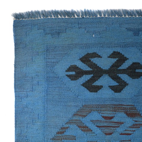 Blue Handmade Oriental Woolen Kilim Afghan Knotted Rug 3'11x5'9 FT. Kelim B29229 - Picture 3 of 8