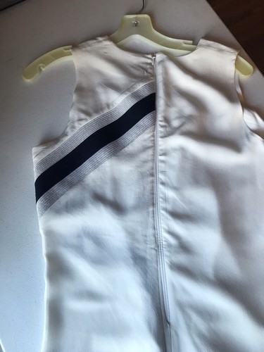 New Maxmara Sportmax double layered drapped silk blouse M/sz 8 Ivory/gray/navy - Picture 4 of 11