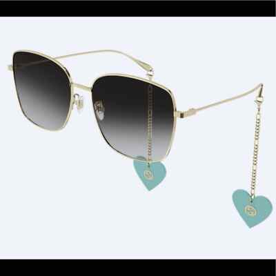 NEW GUCCI GG1030SK 003 Gold/Grey With Chain Women Authentic  display picture 1