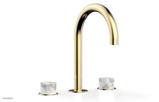 Phylrich 230-03-004X031 Basic Widespread Faucet-White Marble Handles SATIN BRASS
