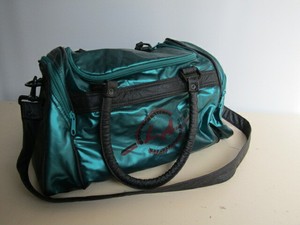 metallic weekender bag