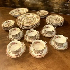 Maruta Japan Dinner Set 37PC Indian Tree Hand Crafted Very Nice Condition Sweet!