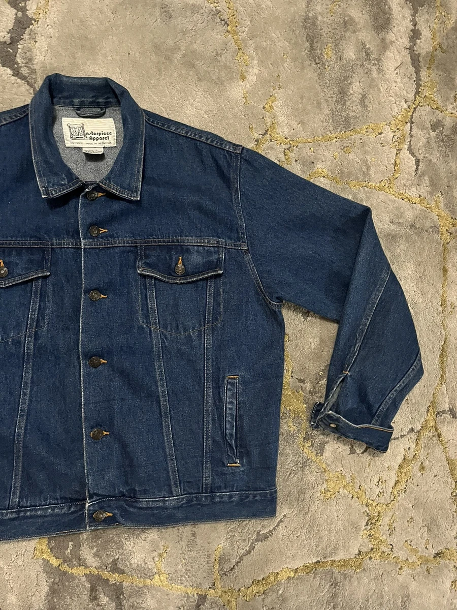 Vintage Masterpiece Apparel Denim Trucker Jacket Size Large