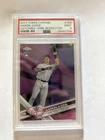 2017 Topps Chrome Aaron Judge Pink Refractor Rookie #169 Catching PSA 9