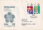 GERMANY DDR 1973 FIRST DAY COVER, FIREWORKS, TV TOWER, WORLD CLOCK, CONSTRUCTION