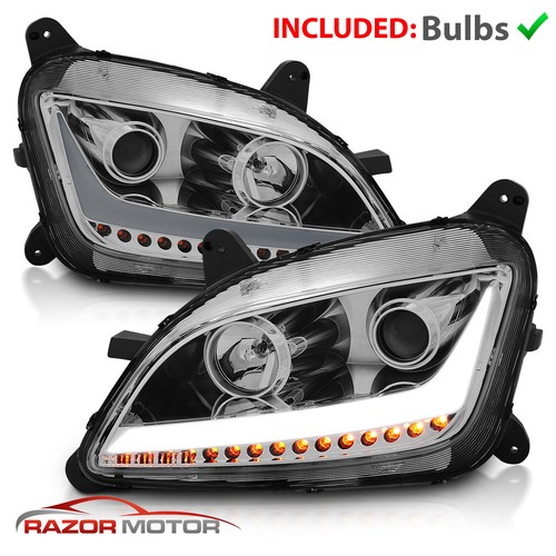 2011-2019 For Peterbilt 579 587 LED Chrome Projector Headlights Paies - Foto 3 di 9