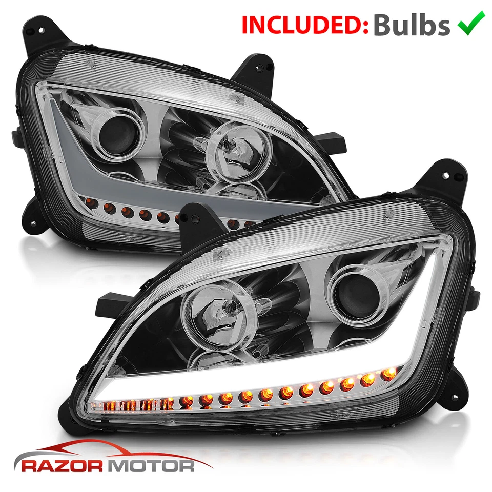 Faros cromados proyectores LED 2011-2019 para Peterbilt 579 587 Foto 3 de 4