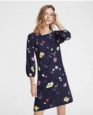 Ann Taylor Tall Floral Lantern Sleeve Shirt Dress NWT SZ 4T