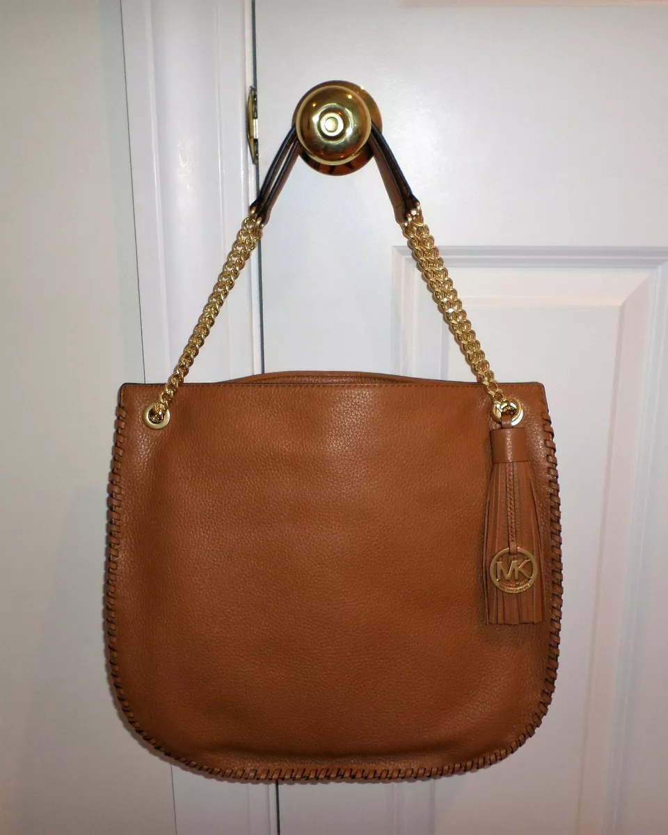 NWT Michael Kors WHIPPED CHELSEA Large TZ Shoulder Bag Acorn Leather  38S7XWCL3L