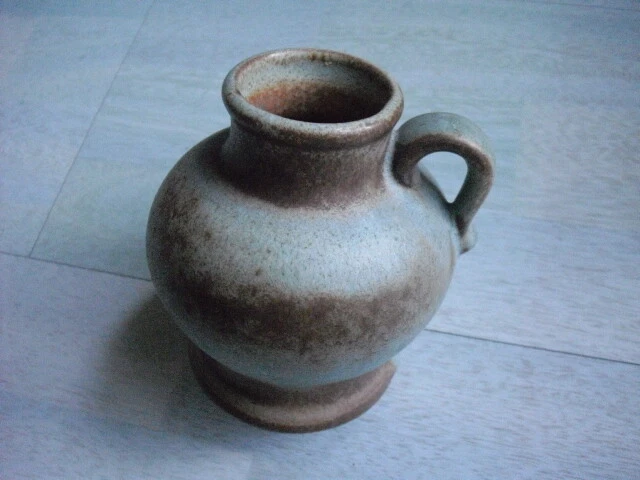 Keramikvase Henkelvase Keramikkrug Henkelkrug Amphore Braun 12,0 cm Handarbeit - Bild 3 von 4