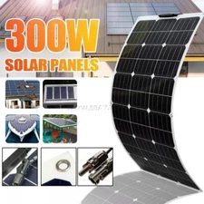 300W Flexible Solar Panel Outdoor IP68 Hi-Efficiency Roof Solar Modul US SUPPLY