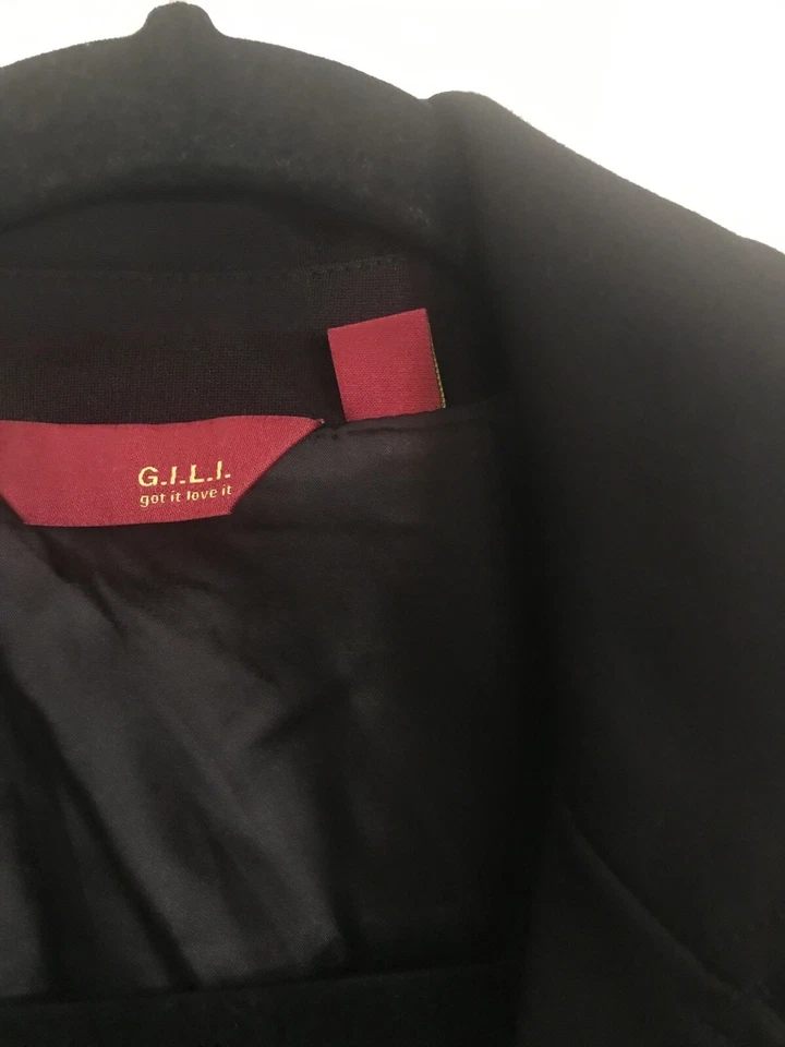 GILI Black Faux Leather Knit Combo Sleeveless Long Vest Size 14 Pockets - Image 2 of 4