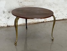 Antique Coffee Table – Hammered Copper Top & Ornate Brass Legs – Stunning Patina