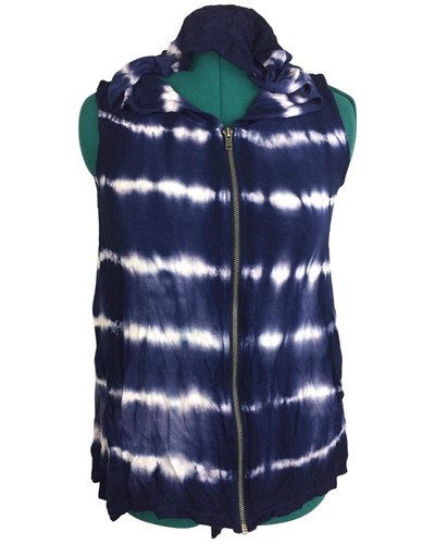 Tie Dye Zip Front Hoodie Vest Size 