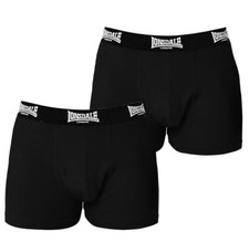 Image of 2 Pack Mens Lonsdale Trunks Boxer Short Boxers Pants Briefs Size XS- 4XL