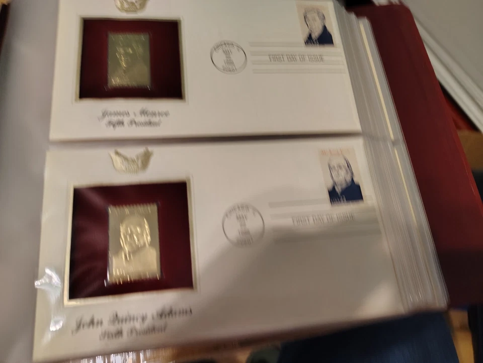 Golden Replicas of the 1986 United States President Stamps Complete 22k Gold Set - Image 4 of 4