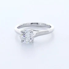 Solitaire Engagement Ring 14K Gold Trellis 1.60 CT Round Lab-Grown Diamond E VS2