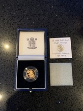 1996 Gold Proof Half Sovereign Coin with Certificate and Box