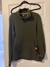 Quiksilver Textured Button Neck Pullover Olive Green Small MSRP 65.00