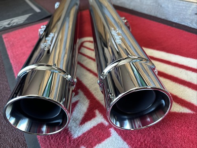 #ad OEM Indian Thunderstroke amp; Powerplus Stage 1 Slip On Exhaust w Straight Tips $695.00