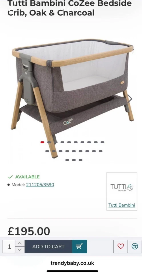 Tutti Bambini Cozee Bedside Crib Set - Image 2 of 2