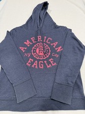 Women s/Juniors American Eagle Hoodie Dark Blue/Hot Pink Logo Size L