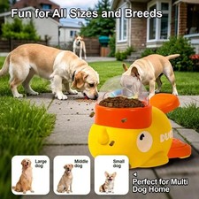 Dog Puzzle Feeder Interactive Pet Food Treat Dispenser Cartoon Duck Design Anti-