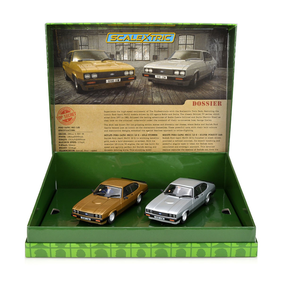 SCALEXTRIC 1/32 THE PROFESSIONALS CAPRI TWIN PACK C4642 - OPENED STOCK