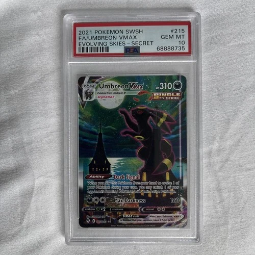 2021 Pokemon SWSH Evolving Skies #215 FA/Umbreon VMAX Secret PSA 10 GEM MINT