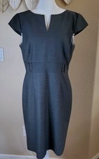 Tahari Arthur Levine Women's Gray Cap Sleeve, Sheath, Midi Dress, Size 10
