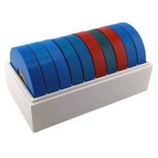 Super 8mm film reel storage box container holds 10 50ft reels Blue/White