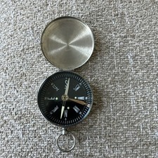 Vintage 1950s Chrome  Pocket Compass Made In ...
