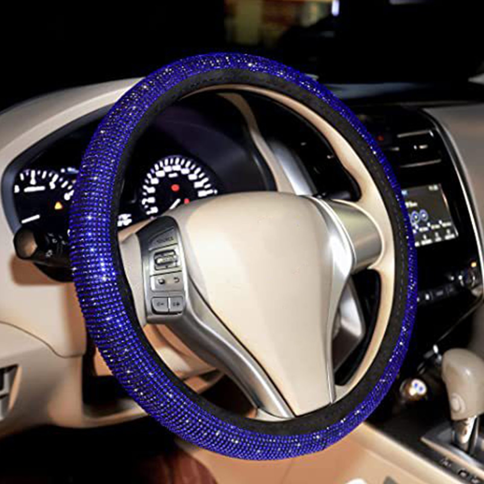 Car Steering Wheel Cover 15in Stylish Shiny Antislip Steering Wheel Protecto BAJ