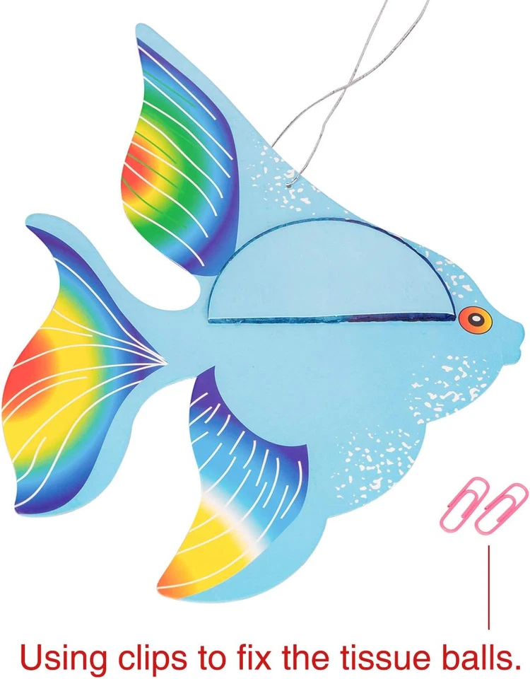 12 PIEZAS Suministros Decoraciones Fiesta Peces Tropicales - Bajo el Mar/Sirena/Luau/Hawai Foto 4 de 4