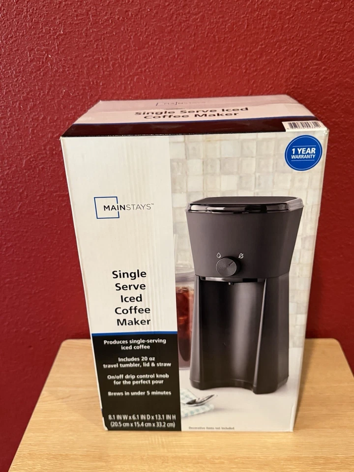 Mainstays MS54100125661 Single Serve Iced Coffee Maker w/ Tumbler, Lid, & Straw - Image 3 of 4