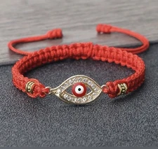 Red String Evil Eye Bracelet Adjustable Macrame Protection Charm Jewelry