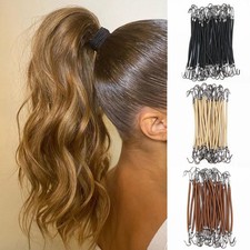 10 Pc Elastic Hook Ponytail Hair Bands Bungee Rubber Styling Women Accessories